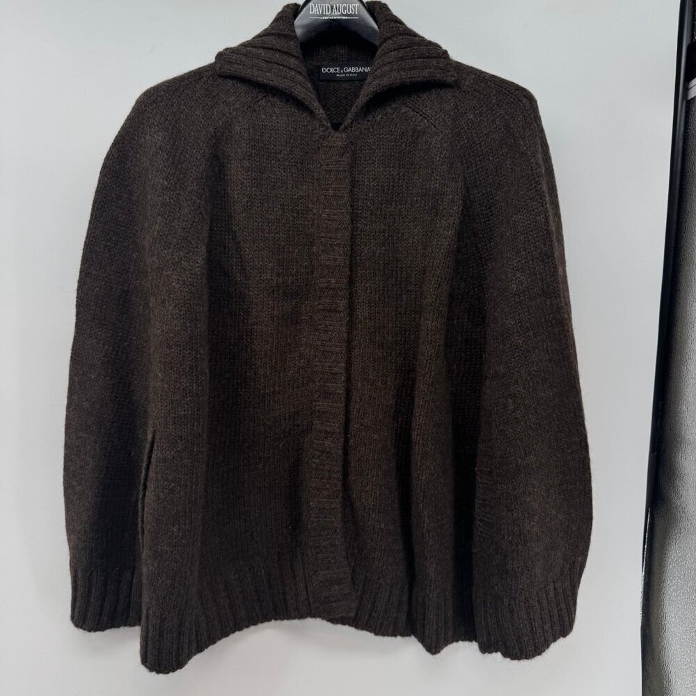 Dolce & Gabbana Brown Alpaca Wool Blend Knit Cardigan Women’s IT 40 (US 4-6)